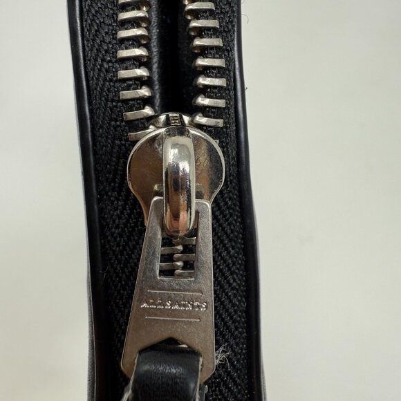 AllSaints Black Leather Zip Around Slim Wallet w/ Card Slots - Picture 5 of 5
